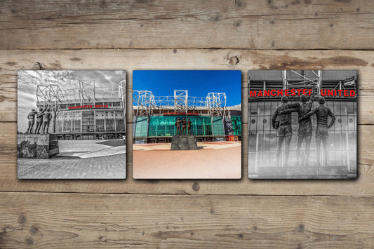 The Manchester United Collection. A Selection of 3 Aluminium Pictures taken at Old Trafford UK Premium Wall Art