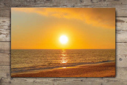 Sunset Colours on Branscombe Beach on the Devon Coast England Canvas Picture Premium Wall Art